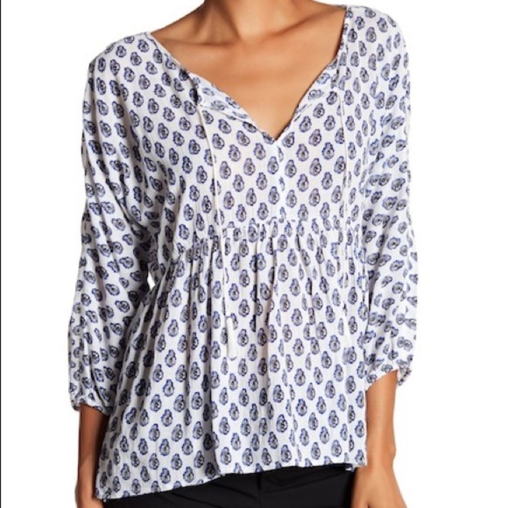 Soft Joie Tassel Tie Top